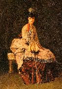  Jules-Adolphe Goupil Lady Seated France oil painting reproduction